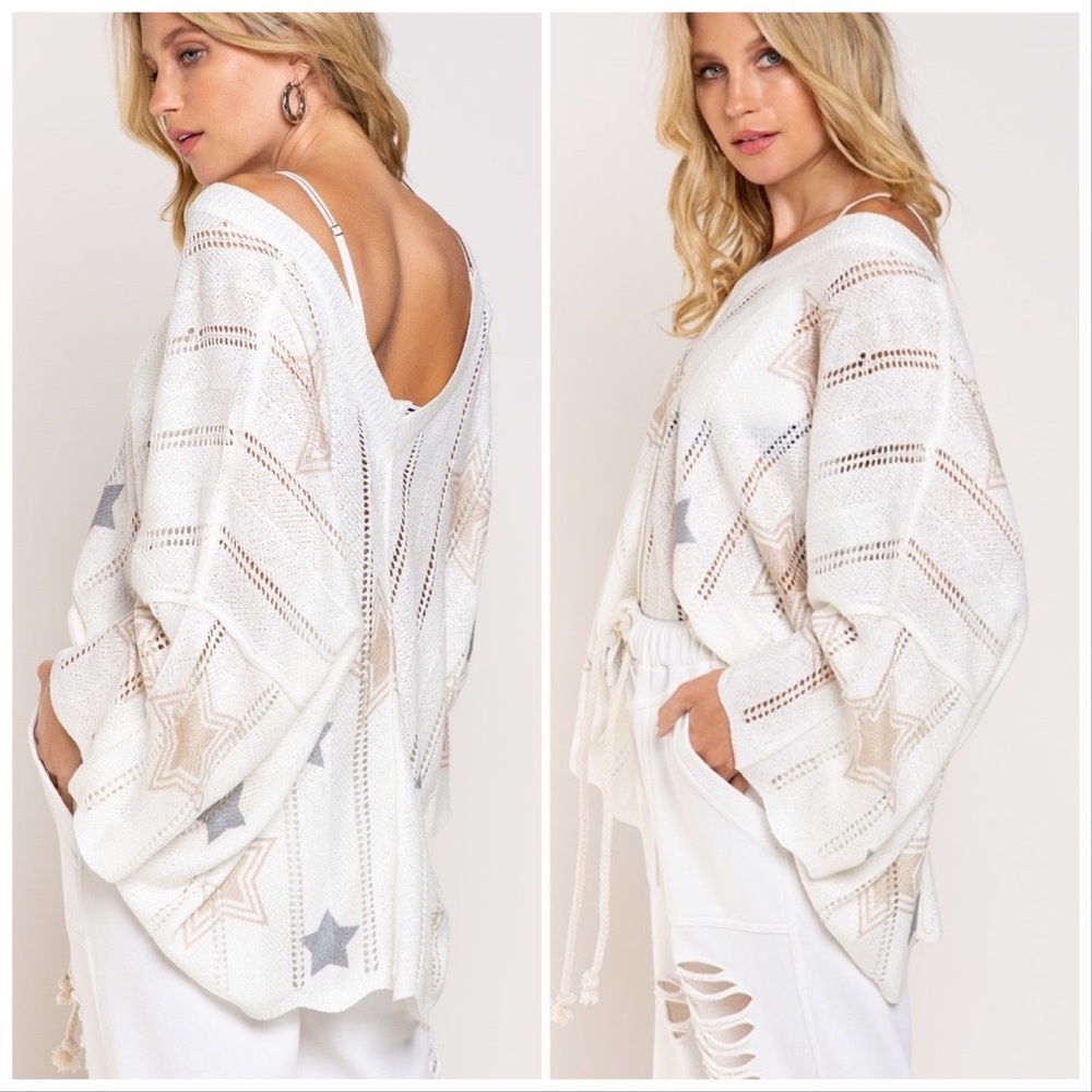 POL Color in Stars Spring Sweater Top - Picture 7 of 15